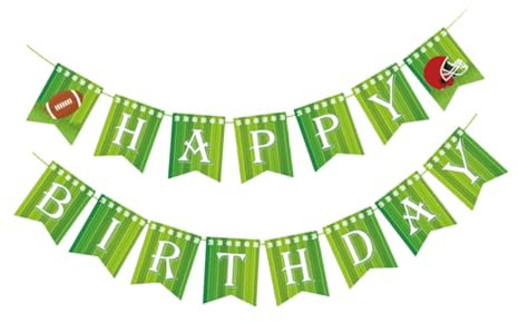 ibasenice 1set Rugby Theme Birthday Decoration Bunting Flags for Boys and Girls Parties Creative Hanging Banner Supplies for Sports Enthusiasts for Celebrating Birthdays Events