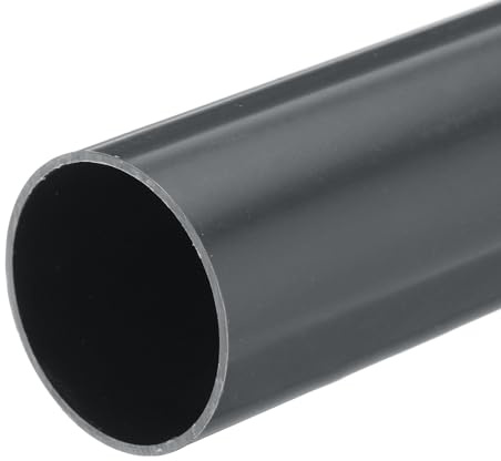 sourcing map PVC-Rohr, 54,7 mm, Innendurchmesser: 60 mm, Außendurchmesser, Dunkelgrau, 330 mm | 7,5 cm (2 3/8 Zoll), rundes Rohr, Hardware-Rohr, hohe Schlagfestigkeit, für Wasserleitungen