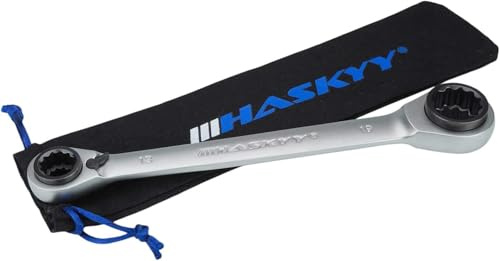 HASKYY Ratschenschlüssel 4 in 1 umschaltbar I 10x13x17x19 I Doppel-Ratschenringschlüssel AUSWAHL (3)