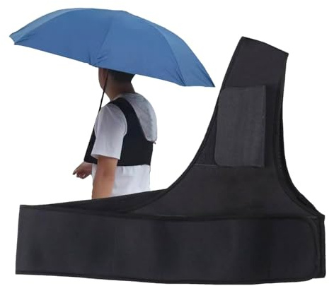 Wearable Umbrella Holder - Wearable Umbrella Support Mount, Body Umbrella Holder | Hands Frree Umbrella Holder Strap, Wearable Rain Umbrella Strap for Gardening Parks Festivals, Black