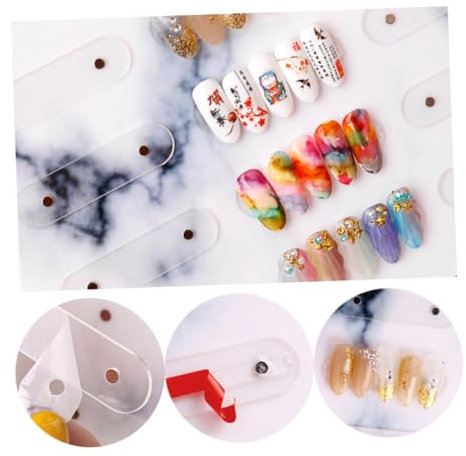 FRCOLOR Marble Nail Art Display Board Detachable Color Chart Frame Acrylic False Tip Display Stand for Home Shop Practice Manicure Holder