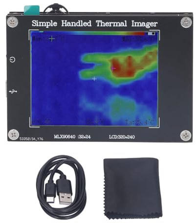 Ycagrain Caméra D'Imagerie Thermique Professionnelle 7 en 1, Écran de 3,2 Pouces, Caméra D'Imagerie Thermique Infrarouge Portable Multifonctionnelle Portative