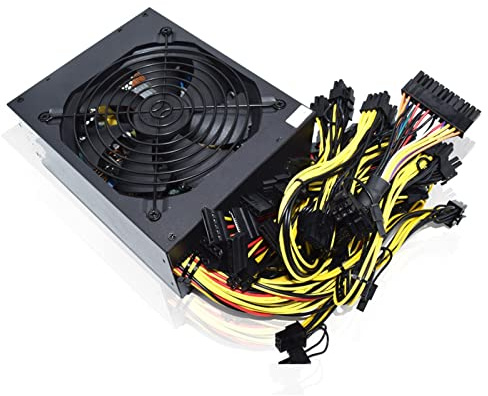 BANDKIT ATX Alimentation ETH Miner BTC Miner 2000 W 2400 W Prend en charge 8 cartes d'affichage GPU pour PC psu contrôle de la température (2000 W 180-260 V)