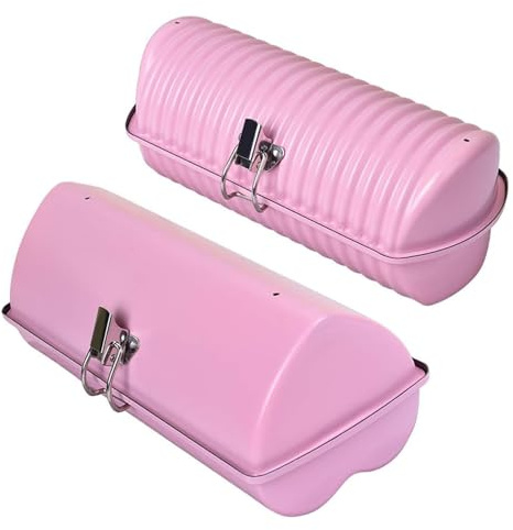 2 moldes antiadherentes de acero al carbono con tapa, diseño corrugado resistente a la temperatura para pan, tostadas, sándwiches y pasteles