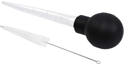 Turkey Baster - Meat Marinade Injector Needle & Meat Baster Syringe | triitan Silicone Meat Pipette With Large Octopus Bulb | Angled Turkey Baster | Syringe With Cleaning Brush For Basting Meat