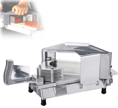 STDZQCWY Affettatrice per pomodori Professionale, affettatrice Manuale per Frutta e Verdura da 6,3/4,7 mm, in Acciaio Inossidabile, Facile da Pulire, per casa e Ristorante