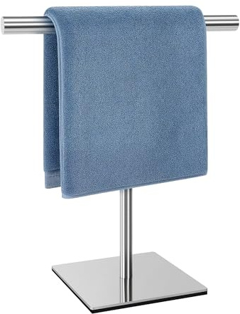 Yesaler Toallero de pie Accesorios de Baño de Acero Inoxidable Estante de Almacenamiento Marco de Metal Toallero para Decoración baño Salón Cocina(Plata)