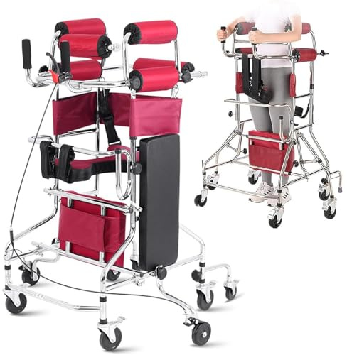 Gehhilfen Für Behinderte Menschen Stehhilfe für ältere Erwachsene, 8 Räder, Anti-Rollover-Ständer, Gehhilfe für die Rehabilitation von Hemiplegikern, Laufrad für Erwachsene, höhenverstellbar