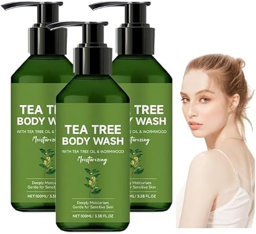 Gel de ducha de árbol de té, gel de ducha antibacteriano, limpieza profunda y desodorizante, nutritivo e hidratante, suave, natural, vegano, sin crueldad animal, apto para todo tipo de piel.