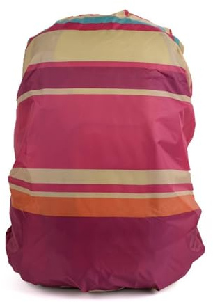 RUHTEUO Tuta Impermeabile for Zaino con Copertura Antipioggia for Borsa da Viaggio for Escursionismo 18-25 Litri(Pink Stripes)
