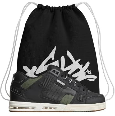 Scarpe da Skateboard – Globe Sabre Trainers Nero/Combat da Ginnastica – Ammortizzate e Resistenti – Suola Robusta – più Sacca (Sistema Taglie Calzature EU, Adulto, Numero, Media, 39)