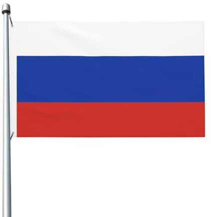 Stampa bandiera russa Bandiera su entrambi i lati 3 x 5FT leggera e resistente al colore con asole Ideale per feste all'aperto e giardini.
