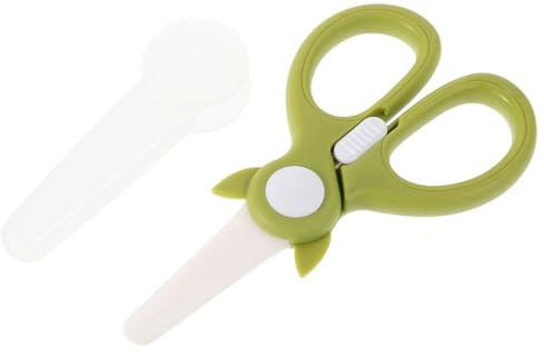 BESPORTBLE Portable Ceramic Food Scissors for Meat and Noodles Cutting, Lightweight Kitchen Shears with Food-grade Ceramic Blades, Travel-friendly Tool in Grass Green