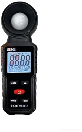 Light Meter, S8608 Digital Illuminance Light Meter 200000 Lux Lighting Intensity Photometer