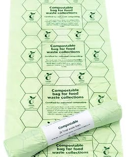 52 x 10L Compostable Food Waste Caddy Liners – Biodegradable Kitchen Bin Bags for Food Recycling – Strong, Leak Proof, EN13432 and Council Approved (26 Liners per roll)