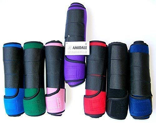 Amidale MEDICINE BRUSHING SUPPORT BOOTS HORSE EQUESTRIAN NEW 10 COLORS (PONY, PINK)