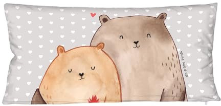 Mr. & Mrs. Panda 80x40 Pärchen Kissen Bären Liebe - Geschenk, Doppelt, verknallt, Zweier, Umarmung, kuscheln, sbeweis, Valentinstag, Freundin, Verlobung, Verlobter, Bärchen