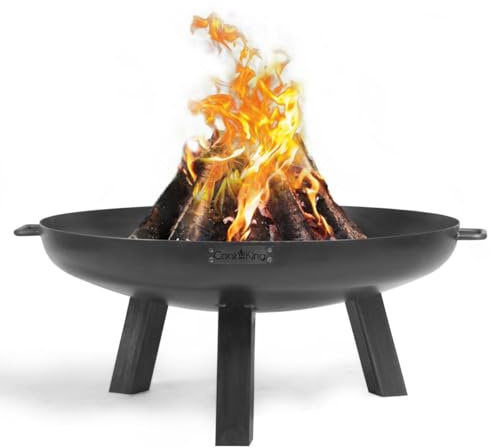 Cook King Polo Feuerschale 60 cm - BBQ Feuerschalen für den Garten - Feuerstelle Outdoor & Feuertonne - Terrasenofen aus Legierter Stahl - Feuerkorb für den Garten - Holzofen Mit Füße - 60x68x30cm