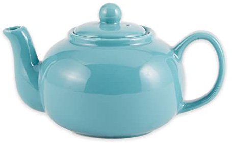 RSVP International Stoneware Teapot Collection, Microwave and Dishwasher Safe, 16 oz, Turquoise