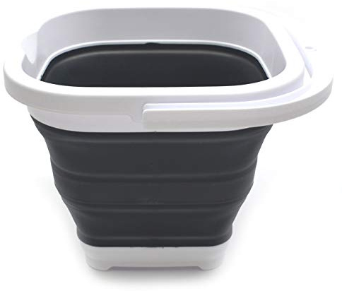 SAMMART 5L Zusammenklappbarer rechteckiger handlicher Korb/Eimer (5L Rectangular, schwarz)