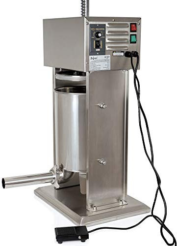 Zelsius elektrischer Wurstfüller 10L Wurstfüllmaschine elektrisch Edelstahl Wurstpresse mit Fußpedal 4x Fülltülle 3x Ersatzdichtung