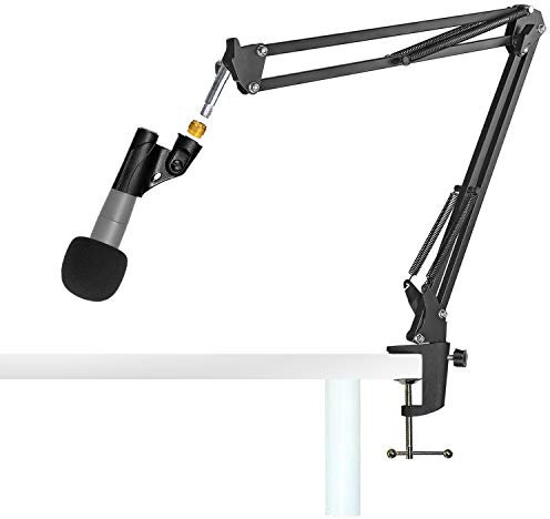 YOUSHARES Supporto Microfono da Tavolo, Supporto per Microfono a Braccio Regolabile con filtro anti-pop, Braccio Portamicrofono da Studio Professionale, per Compatibile con Shure Sm57 Lce Microfono