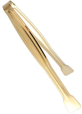 DOITOOL Küchenzange, 4 Stück, 15 cm, Edelstahl, Mini-Lebensmittel-Servierzange, praktische Eiswürfel-Zange, Brot-Clip, Heimbar (YH54-B, Gold)