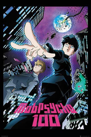empireposter Mob Psycho 100 - City - Filmposter Kino Movie TV-Serie - Poster Druck - Grösse 61x91,5 cm + 2 St Posterleisten Alu 63 cm