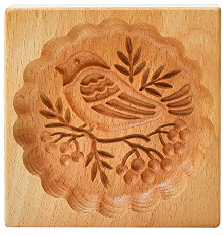 windyday Stampo per torta di luna in rilievo, stampo per biscotti in legno intagliato, per cucina, cottura al fai da te, per torte, dessert, biscotti, decorazione