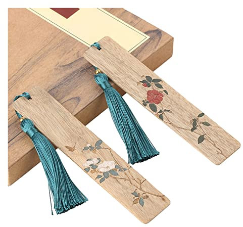 caihuashopping Lesezeichen Handgemalte hölzerne Lesezeichen Set chinesischer Stil Lesezeichen Geburtstagsgeschenke for Studentenfreund Buch Markierungen