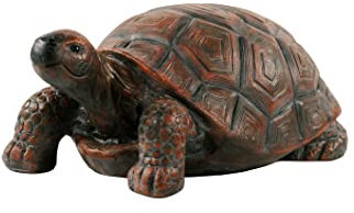 XBrand 54,1 cm L Braun und Schwarz Beton/MgO Walking Turtle Statue, Innen- oder Außendekoration, Gartendekoration, Schildkrötenstatue