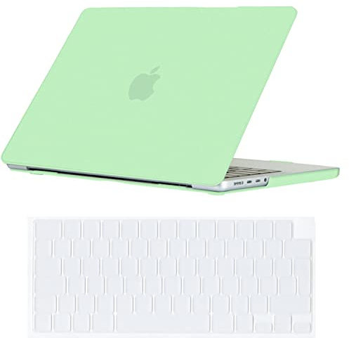 Se7enline Compatible with Best MacBook Pro Case 16 inch 2021 2022 M4 M3 M2 M1 A2485 A2779 A2991 A3403 Matte Laptop Protective Hard Shell Case with Keyboard Cover Skin(EU Layout),Melon Green | 2 in 1 Matte Hard Shell Laptop Case with Keyboard Cover Anti-Scratch Heat Dissipation Full Port Access Slim Lightweight
