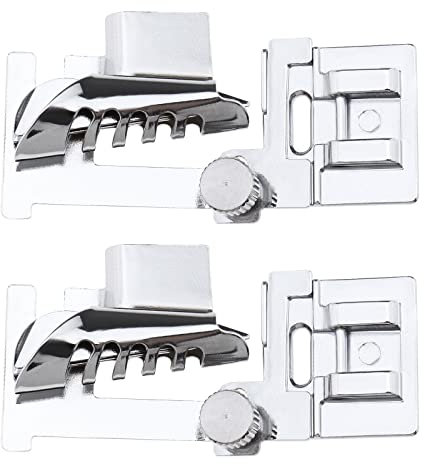 VGOL 2 Stück Nähmaschinen-Nähfüße Binder Fuß Verstellbares Metallband Schrägband Stoff Bindung Binder Fuß für die meisten niedrigen Schaft Snap-On Haushaltsnähmaschinen