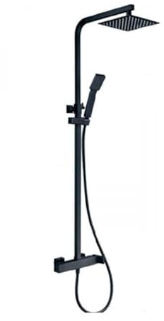 IMEX - Columna de ducha Conjunto Monomando Baño Serie Fiyi Negro Mate BDF016/NG