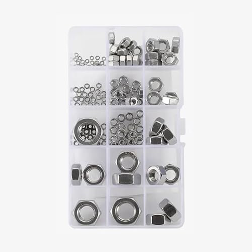 ORANXIN Sechskantmuttern Edelstahl 316 Assortment Kit Maschinenschrauben Verriegeln Muttern Schraubverschlüsse Set für Schraubenbolzen M3 M4 M5 M6 M8 M10 M12 M14 M16