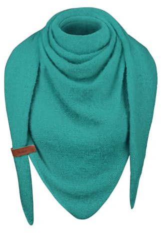 heekpek Schal Damen Winter Strickschal Dreieck Warme Weich Dreiecksschal mit Lederschlaufe Einfarbig Gestrickt Winterschal Herbstschal