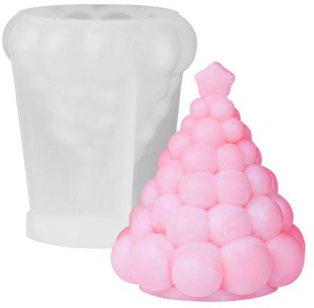 Weihnachtsbaum-Silikonform, 3D-Kerzengießformen für handgemachte Kerzenherstellung, für DIY-Aromatherapie-Wachskerzen. Flexibel und langlebig für mehrfache Verwendung (Sphäre)