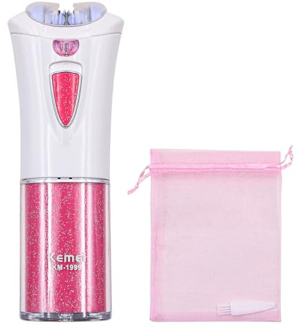 ANCLLO Elektrischer Epilierer, tragbares Haarentfernungsgerät für Gesichtshaare mit LED-Licht, Mini-Elektro-Epilierer für Gesicht, Bikini, Bein, Arm