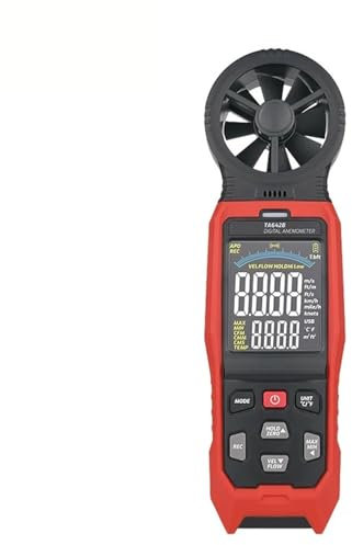 Anemometri di velocità TA642B Anemometro digitale che misura la velocità del flusso d'aria del vento, la temperatura, il display LCD retroilluminato, il misuratore di velocità del vento USB