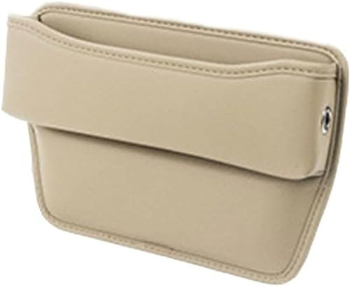 JGGQSY Autositz Lückefüller Organizer für Renault Zoe R135 R110 R240 R90 Q90 / Arkana, Car Seat Leder Aufbewahrung Tasche Für Kleinigkeiten Handys,B/Beige