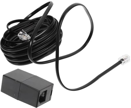Hemobllo Juego de Cables Telefónicos Rj11 Negro 4.5 Metros 6p4c de Pvc