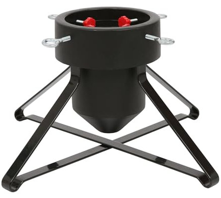 Harbour Housewares Classic Real Christmas Tree Stand - Black - 3in (7.6cm) - Metal Medium Live Christmas Tree Decor Xmas Tree Holder for 5.5ft Height with Water Holder & Adjustable Trunk Support