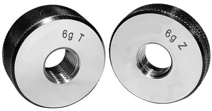 VXVUQRQVH Gewindelehrdorn 1 Set (1 * GO + 1 * NOGO) M50-M51 Nicht standardmäßiger metrischer Gewindelehrring 6 g Messwerkzeug M50 M51 X1,5 0,5 1,25 0,75 2 Gewindelehre(Brown)