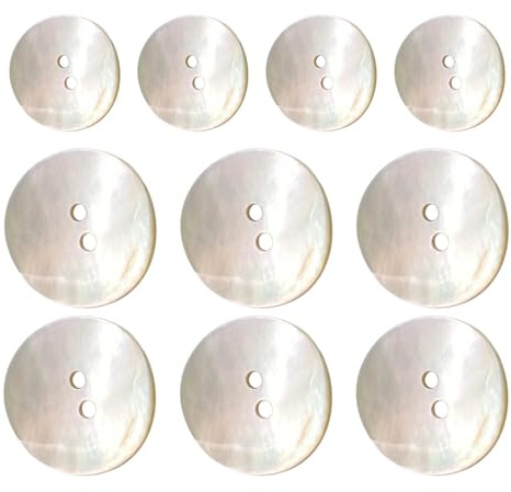 Muschelknöpfe für Kleidung, natürliches Perlmutt, Knöpfe zum Nähen, für Anzüge, Hemden und Schneidern, 10/20 mm Knöpfe mit 2 Löchern, 20 Stück