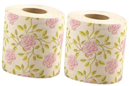 Carta Igienica Decorativa a Rotolo 2 Pezzi in Polpa di Bambù | Stampa Rosa Nitida, Morbida e Creativa, per Cucina e Ufficio, Stile Romantico e Raffinato