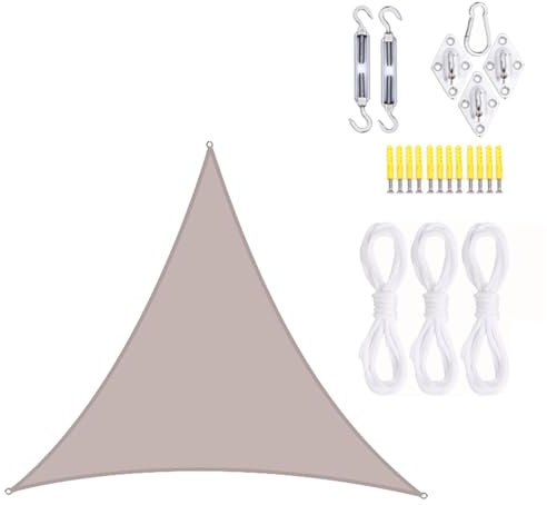 SLDAGe Tenda Vela Ombreggiante Anti UV 95%, Tenda Vela Triangolare con Corda, Vela Ombreggiante Triangolare Impermeabile, Tessuto Oxford di Alta qualità, per Giardino Balcone Terrazza,B,6X6X6m