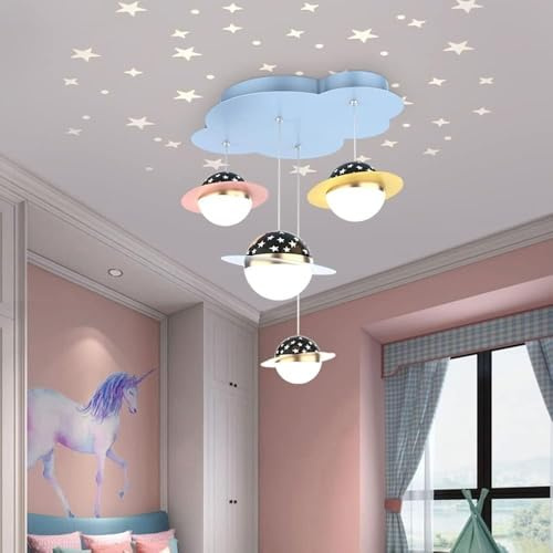Interior Wall Sconces Modern - Star Projector Planet Room Chandelier,Led Ceiling Pendant Lamp