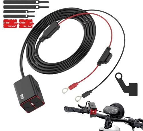 Chargeur USB pour Moto Étanche - Chargeur USB-C Étanche - Antivibrations Résistant aux Chocs - Accessoires Moto Polyvalents pour Randonnée, Trajets Courts et Usage Quotidien