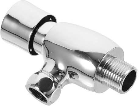 Operitacx Copper Urinal Flush Valve Manual Delay Shutoff Valve Water Saving Hand Press Toilet Flush Button Replacement with Concealed Installation and Cover for Bathroom