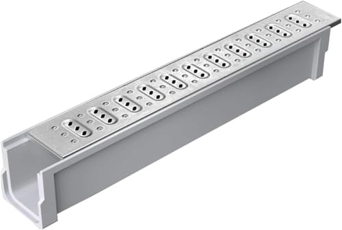 Canal de drainage en acier inoxydable avec grille, système de rainure facile à installer pour la gestion de l'eau de la cour, du jardin, de la terrasse